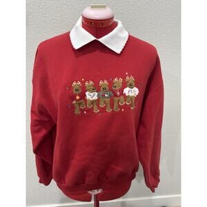 Vintage Pleasant Shade Christmas Reindeer Sweater Size Medium Grandma